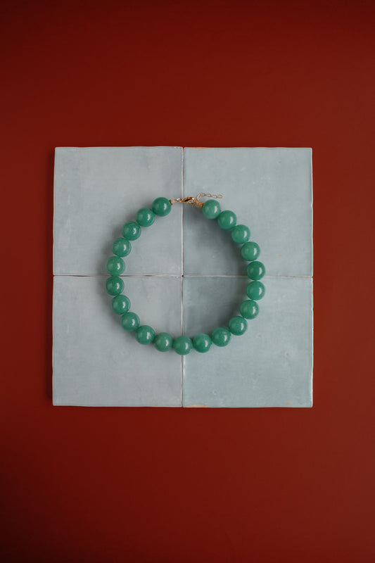 Cosmos Aventurine Necklace | Choker of green sphere beads