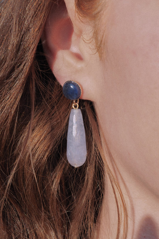 Boucles d’oreilles Sève bleue