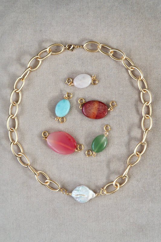 collier avec perle unique modulable interchangeable charms