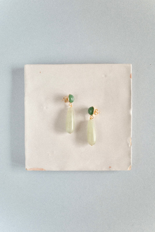 Boucles d’oreilles Sève verte