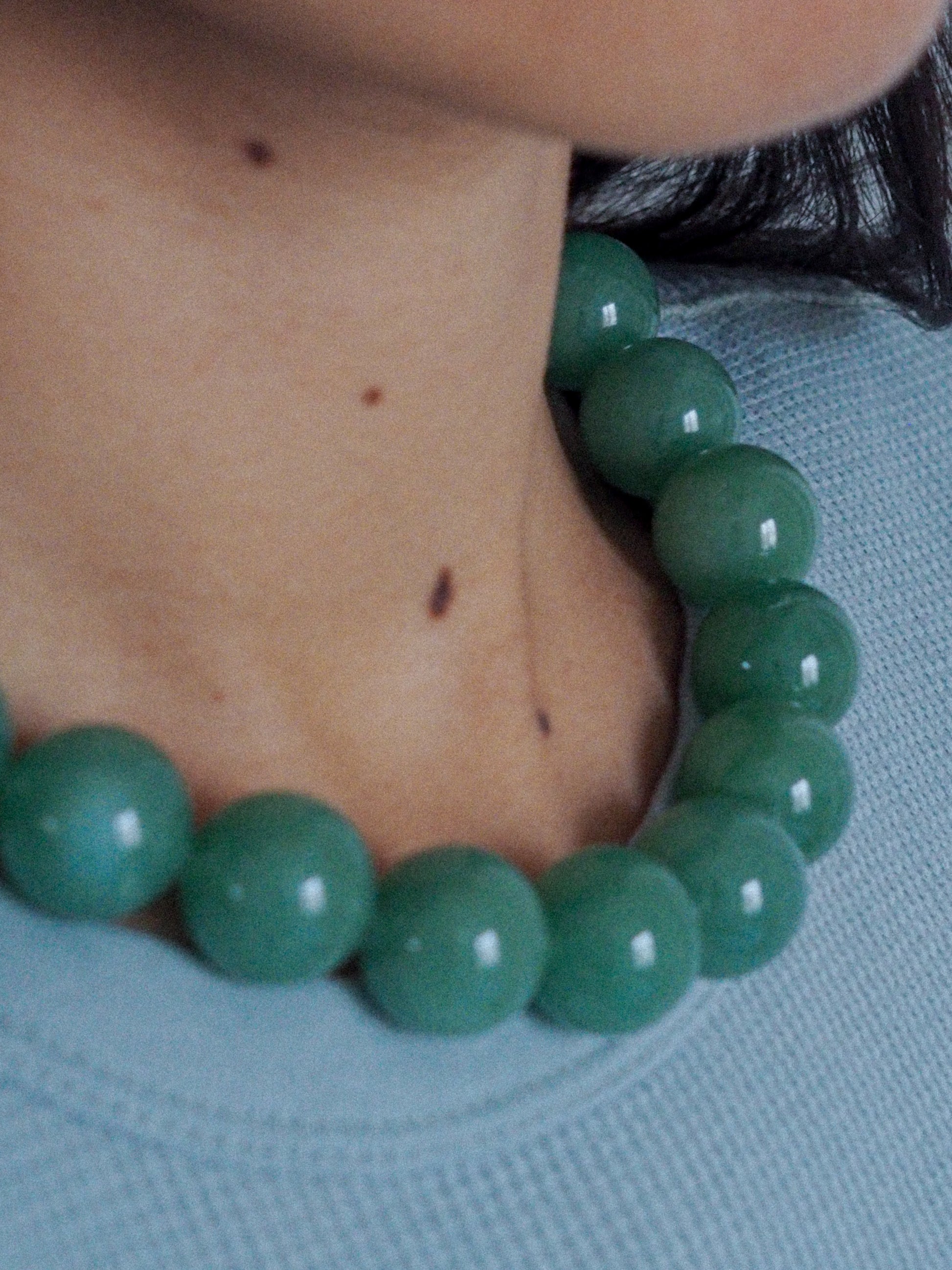 Collier Cosmos Aventurine | Ras de cou de perles sphères vertes