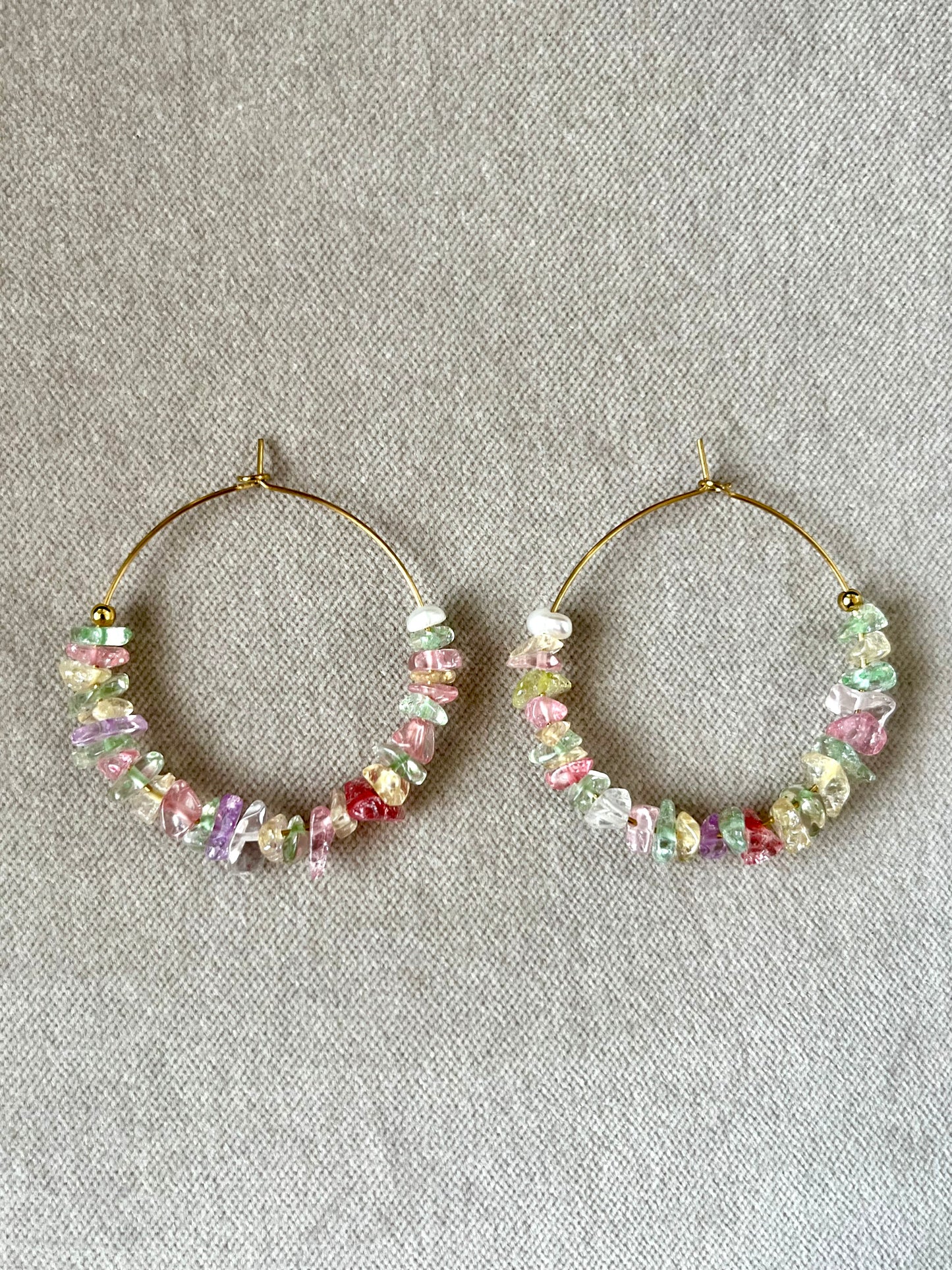 Boucles d'oreilles cristal multicolore