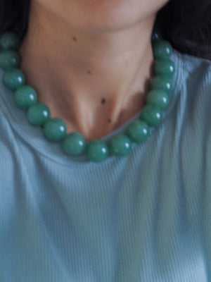 Collier Cosmos Aventurine | Ras de cou de perles sphères vertes