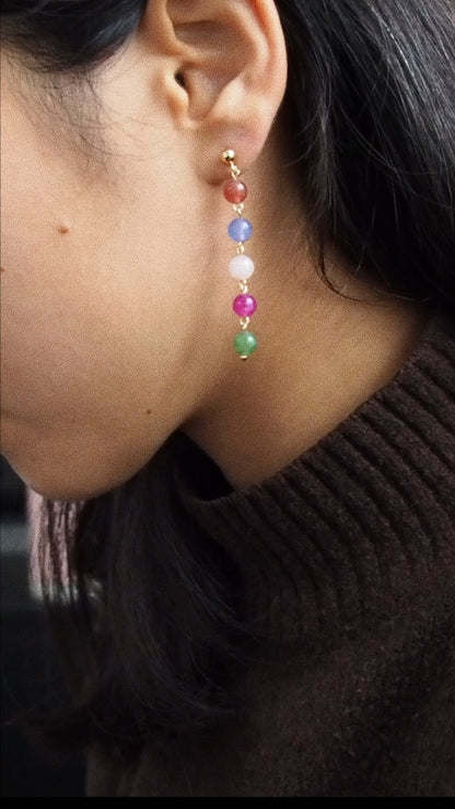 Boucles d'oreilles Tourmaline multicolore