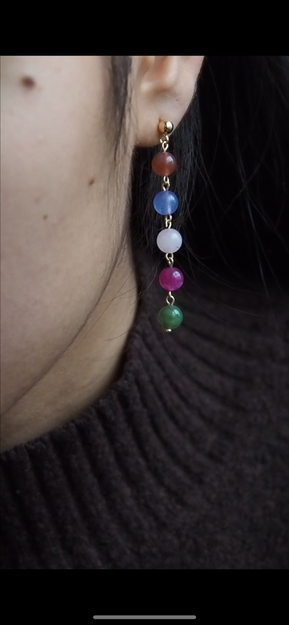 Boucles d'oreilles Tourmaline multicolore