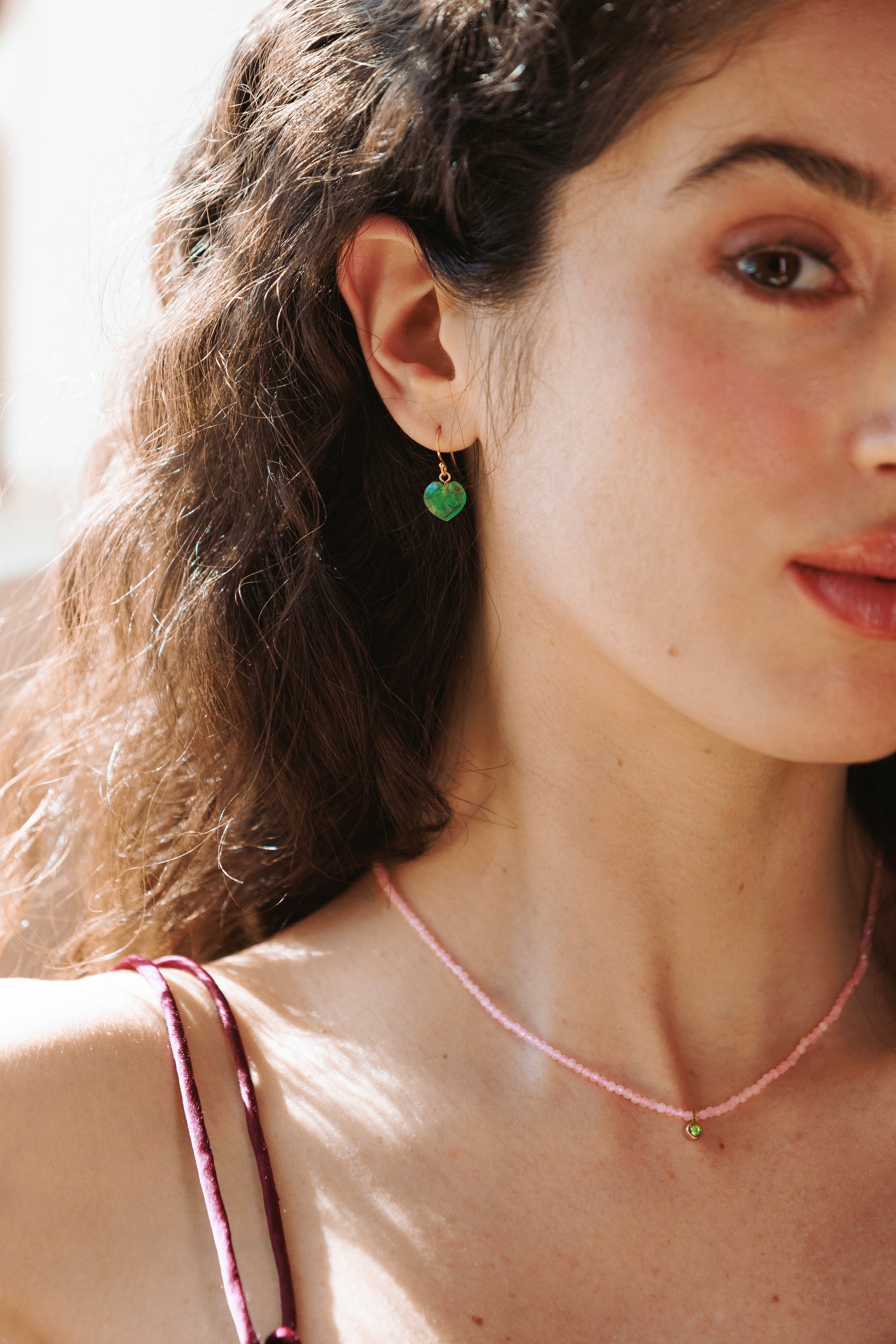 Boucles d’oreilles Aimée verte - Précommande