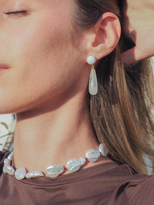 Collier Brio | Ras de cou organique en perle d'eau douce baroque