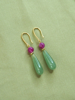 Boucles d'oreilles Rosée verte