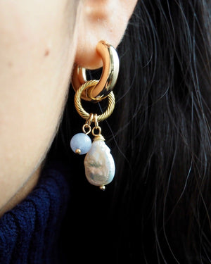 bijou pierre naturelle perle baroque d'eau douce et aigue-marine