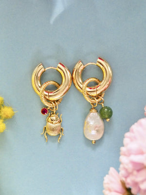 Boucles d'oreilles Scarabée
