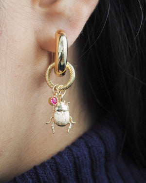 Boucles d'oreilles Scarabée