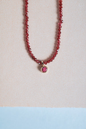 Aurore necklace, burgundy