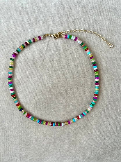 Collier en agates multicolores