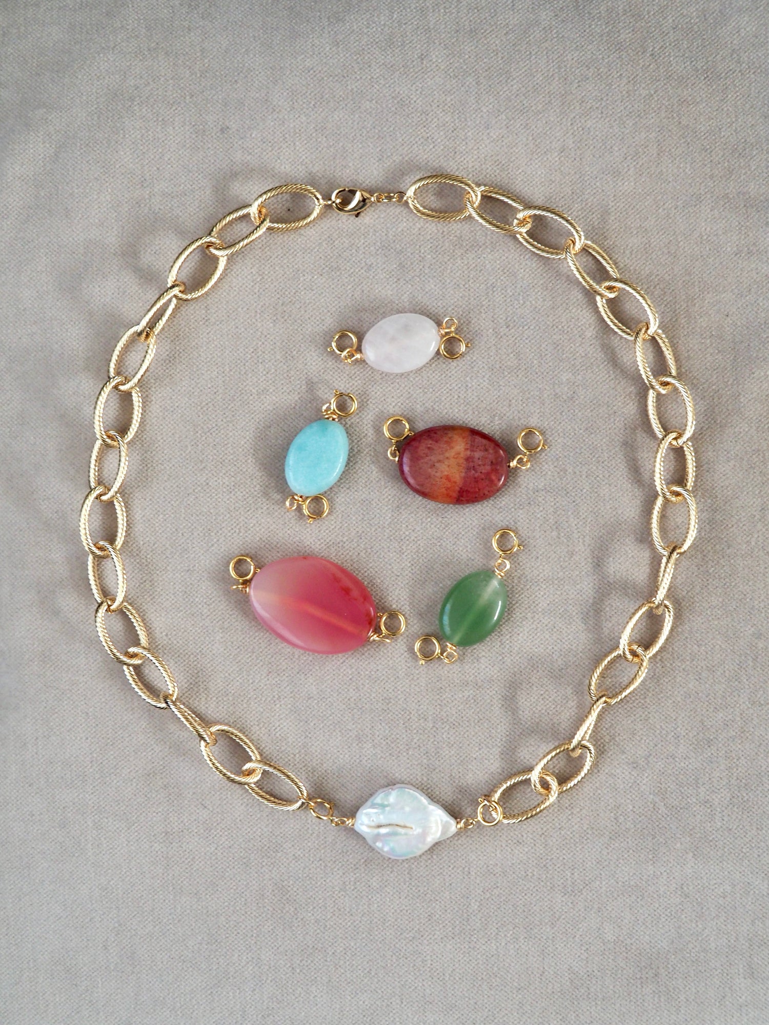 collier avec perle unique modulable interchangeable charms