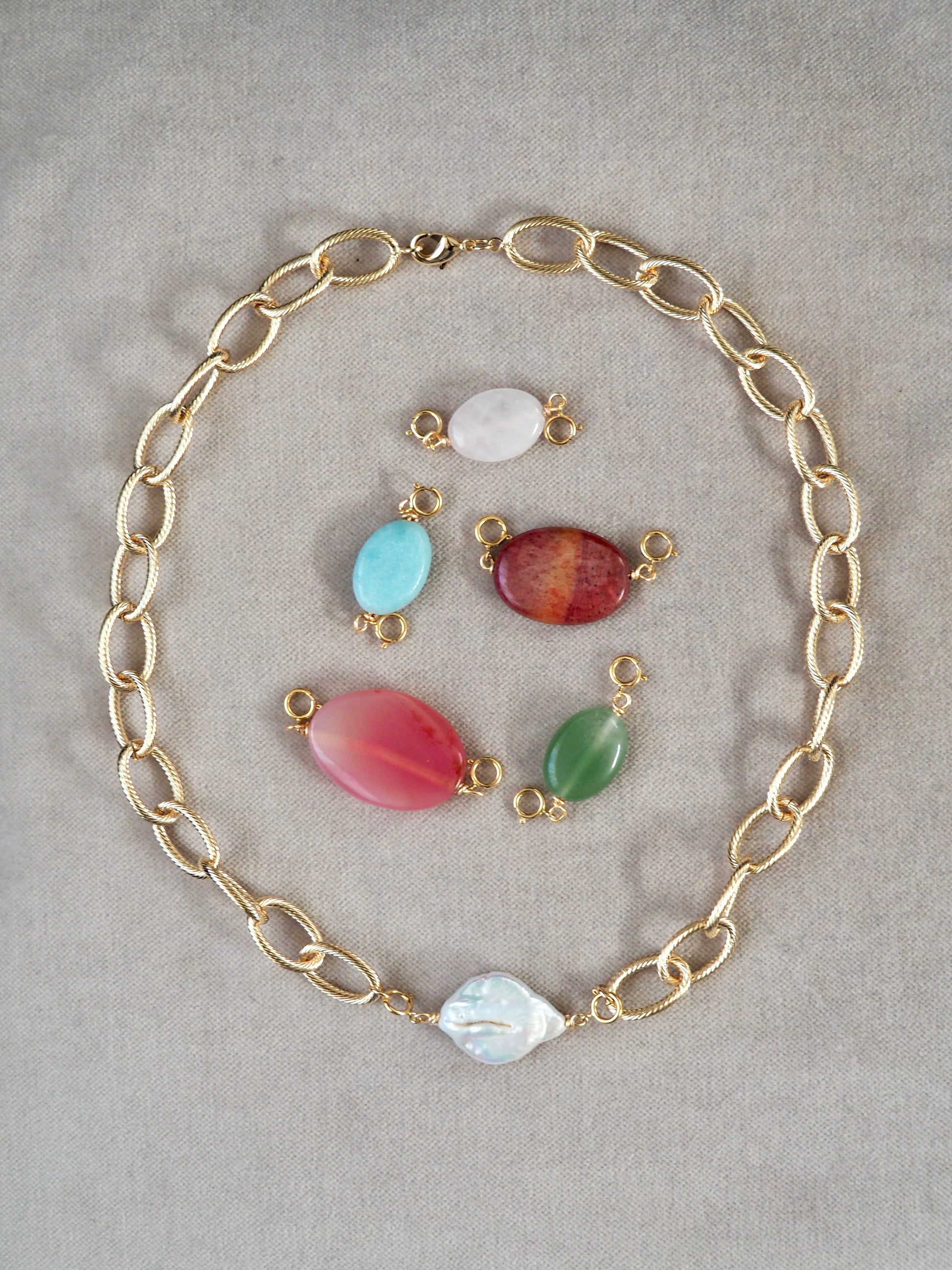 collier avec perle unique modulable interchangeable charms