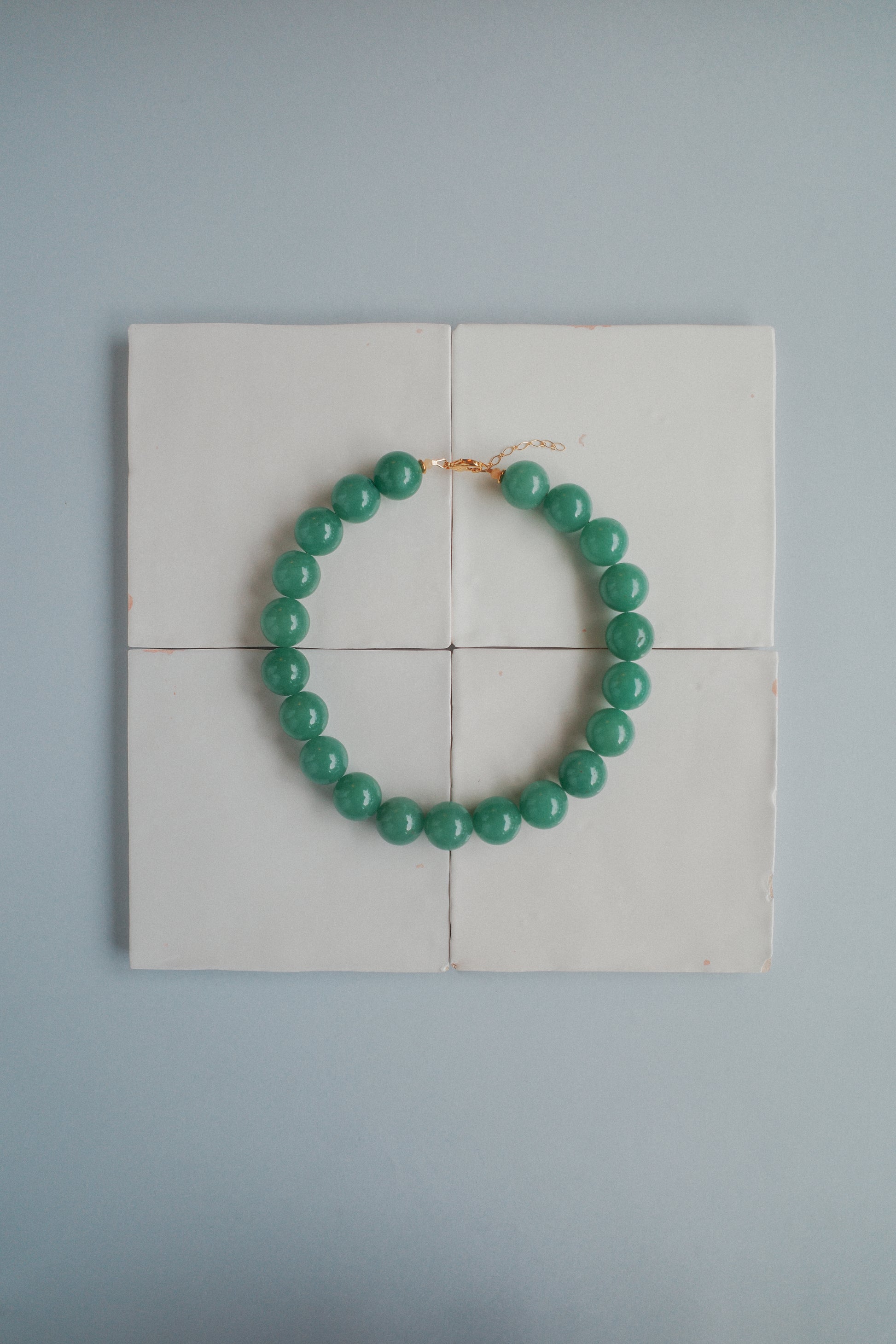 Collier Cosmos Aventurine | Ras de cou de perles sphères vertes