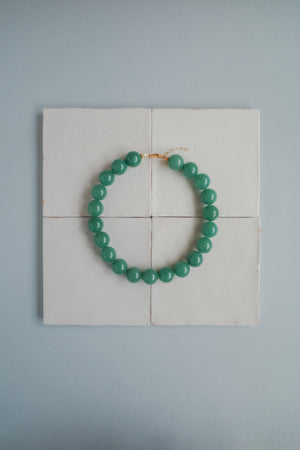 Collier Cosmos Aventurine | Ras de cou de perles sphères vertes