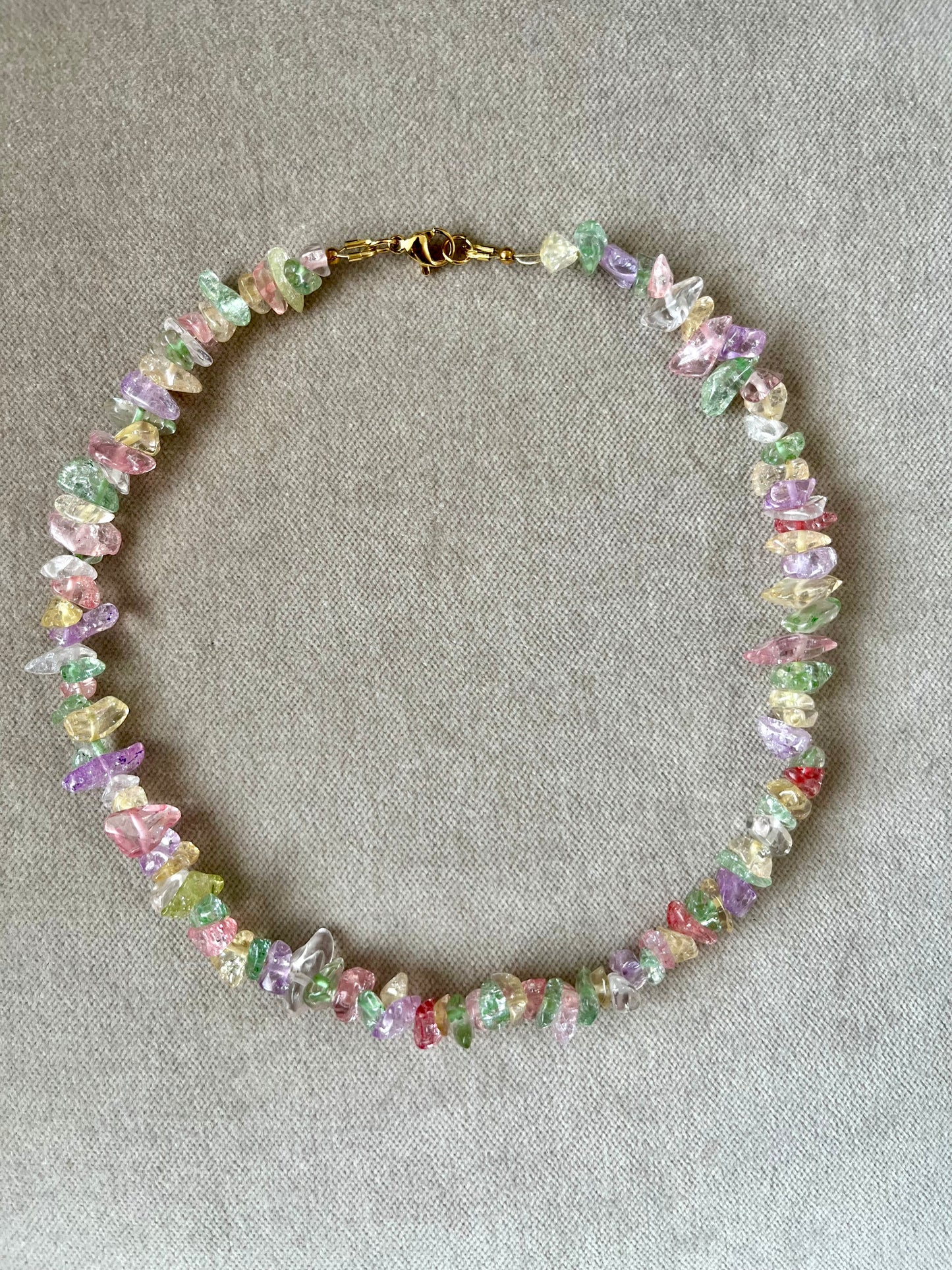 Collier cristal multicolore