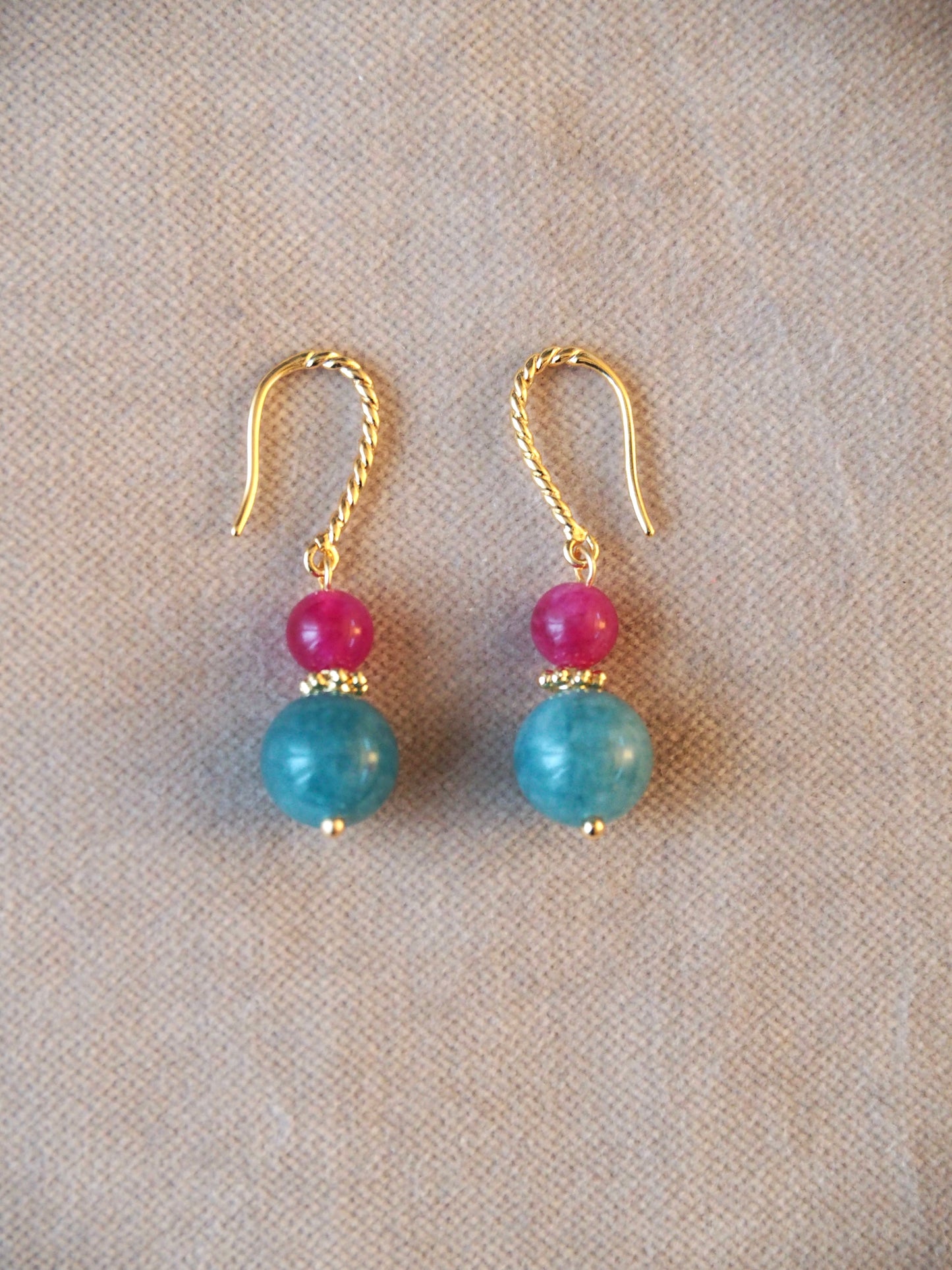 boucles d'oreilles chunky en aigue-marine bleue