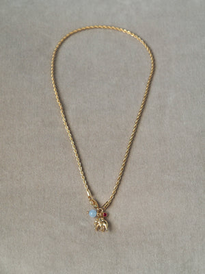 Collier plaqué or chic élégant charms breloque éléphant animal