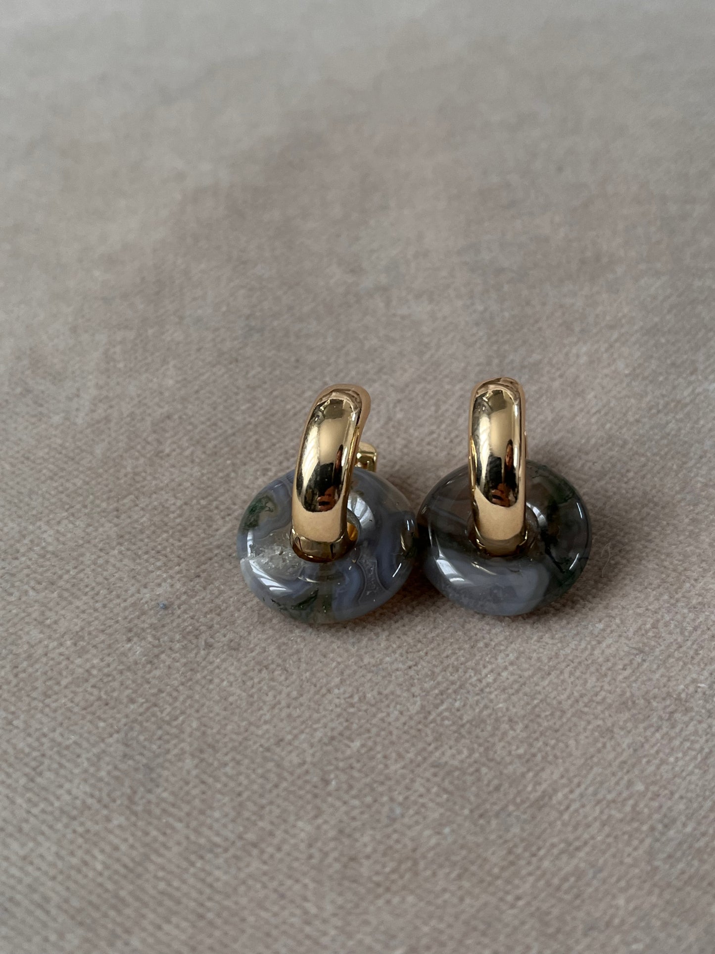 Boucles d'oreilles donuts agate mousse