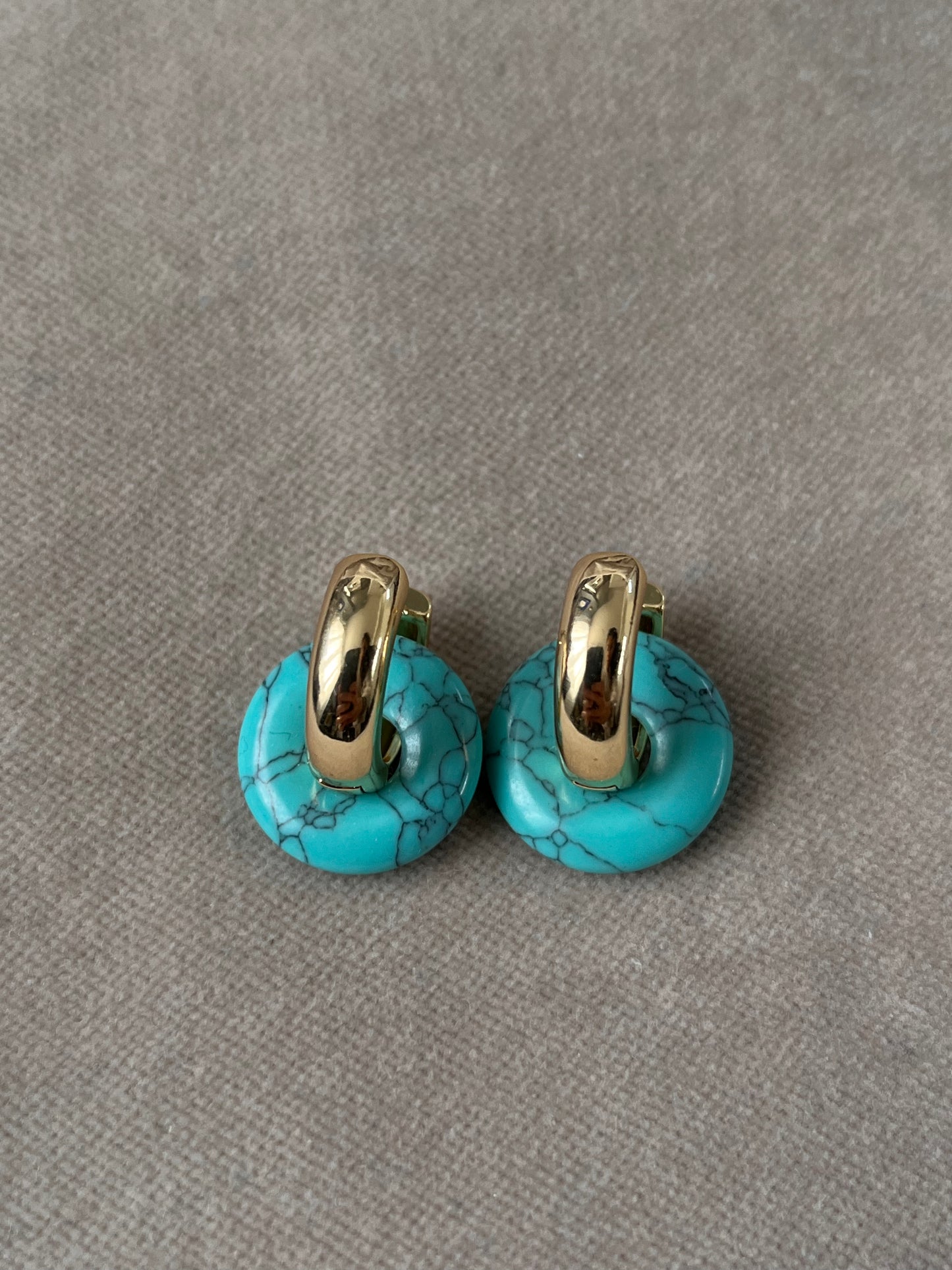 Boucles d'oreilles donuts turquoise