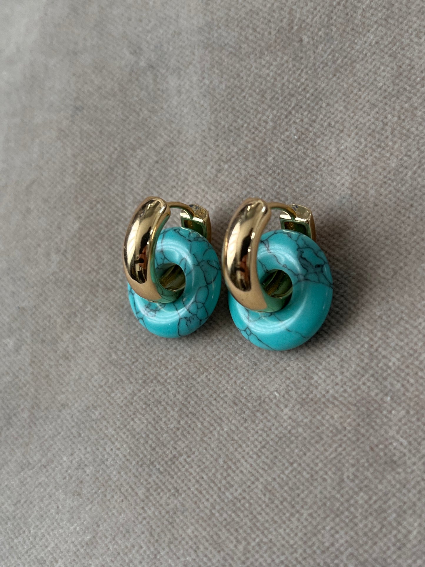 Boucles d'oreilles donuts turquoise