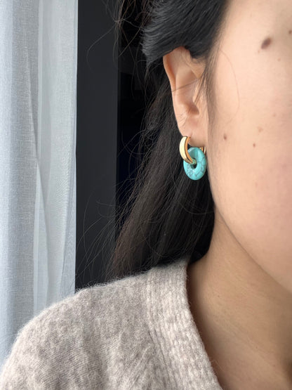 Boucles d'oreilles donuts turquoise