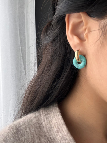 Boucles d'oreilles donuts turquoise